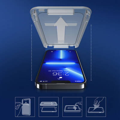 Apple iPhone 17E Recci RSP-A10 HD Temperli Cam Ekran Koruyucu + Kolay Uygulama Aparatlı - 7