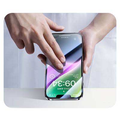 Apple iPhone 17E Wiwu CZ-003 Mavi Işık Teknolojili Hidrofobik ve Oleofobik Parlama Önleyici Cam Ekran Koruyucu - 9