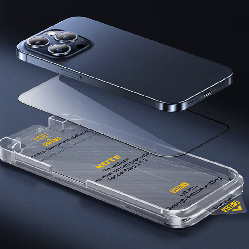 Apple iPhone 17E Wiwu SQ-008 Oleophobic Easy Install Shockproof Tempered Glass Screen Protector + Easy Application Tool - 8