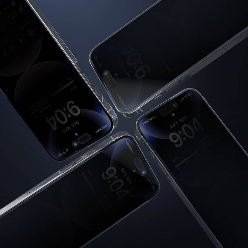 Apple iPhone 17E Wiwu Wi-SQ009 Easy Install iPrivacy 360° Anti-Peep Oleophobic Tempered Glass Screen Protector + Easy Application Tool - 10