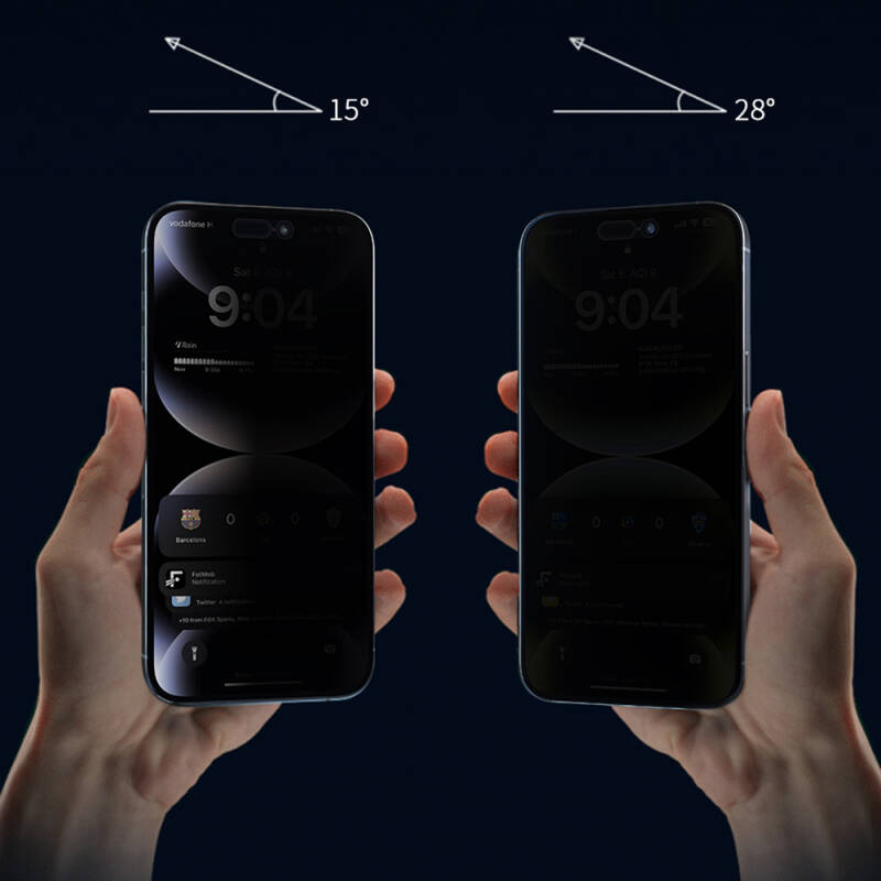 Apple iPhone 17E Wiwu Wi-SQ009 Easy Install iPrivacy 360° Anti-Peep Oleophobic Tempered Glass Screen Protector + Easy Application Tool - 11