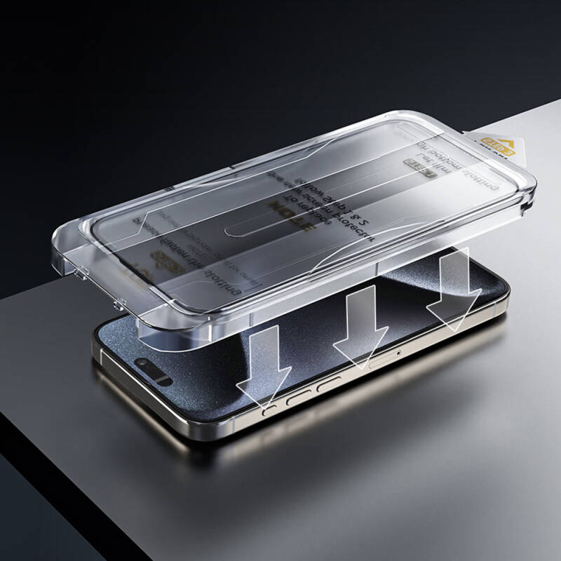 Apple iPhone 17E Wiwu Wi-SQ009 Easy Install iPrivacy 360° Anti-Peep Oleophobic Tempered Glass Screen Protector + Easy Application Tool - 15