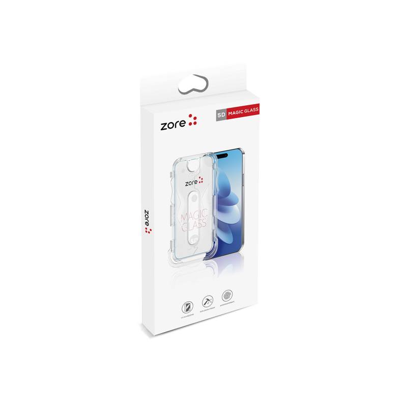 Apple iPhone 17E Zore Easy Application 5D Magic Glass Screen Protector with Adapter - 7