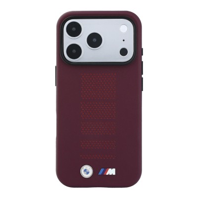 Apple iPhone 18 Pro Case BMW Original Licensed M-safe Charging Enabled PU Perforated Metal M Logo Cover - 3