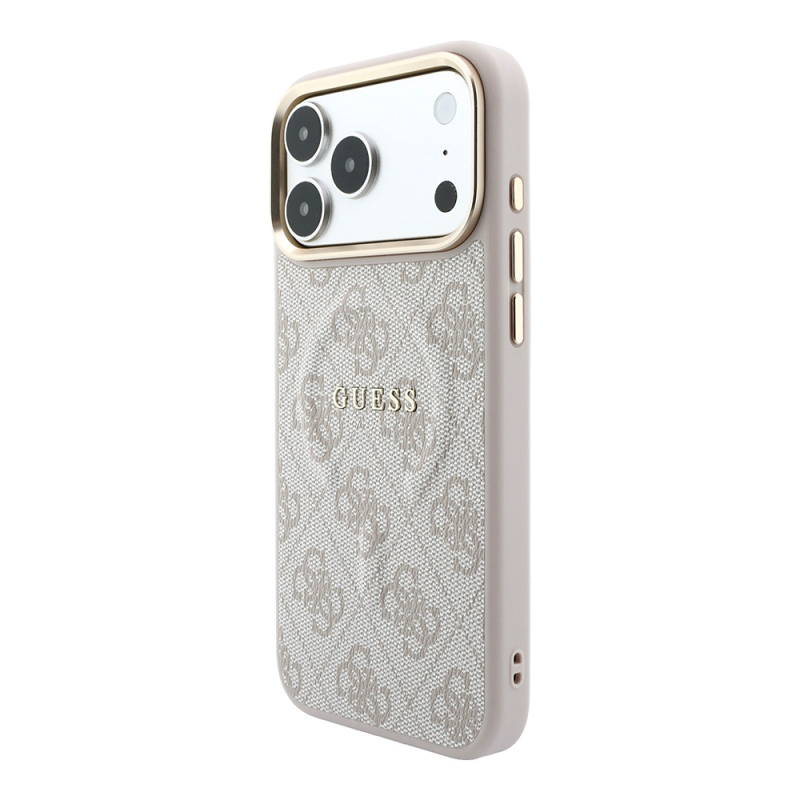 Apple iPhone 18 Pro Case – Genuine Licensed Guess – MagSafe Charging Compatible – Metal Camera Bezel – C-Magnet – 4G Pattern with Logo – Cover - 18