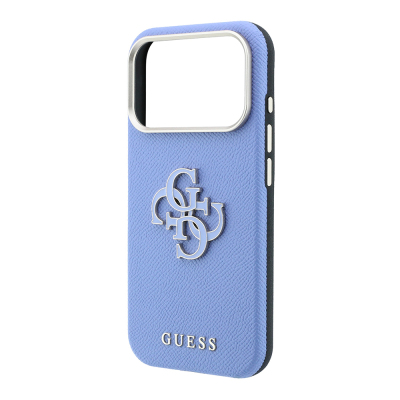 Apple iPhone 18 Pro Case Guess Original Licensed M-safe Charging Enabled PU Text and 4G Large Metal Logo Cover - 14