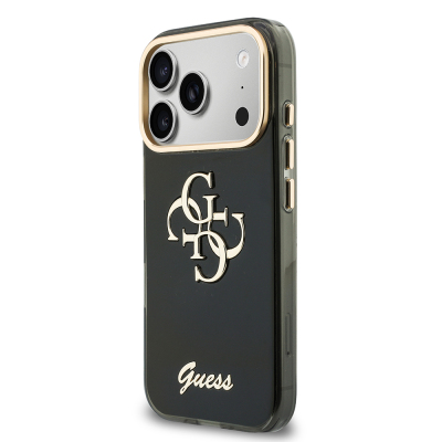 Apple iPhone 18 Pro Case Guess Original Licensed Silicone Cover with Large Metal Logo and Text/4G Design. - 5