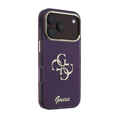 Apple iPhone 18 Pro Case Guess Original Licensed Silicone Cover with Large Metal Logo and Text/4G Design. - 29