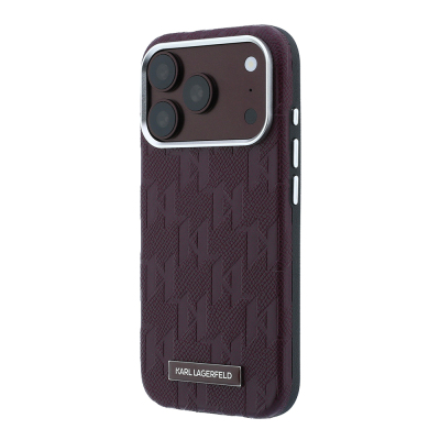 Apple iPhone 18 Pro Case Karl Lagerfeld Original Licensed M-safe Charging Enabled KL Lettering Hot Stamp Cover - 2