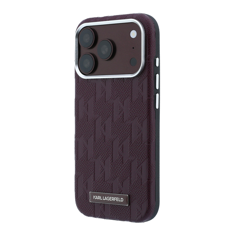 Apple iPhone 18 Pro Case Karl Lagerfeld Original Licensed M-safe Charging Enabled KL Lettering Hot Stamp Cover - 2