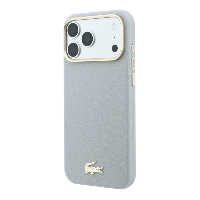 Apple iPhone 18 Pro Case, Lacoste Original Licensed, M-Safe Charging Enabled, PVC Semi-Pique Patterned Back, Iconic Crocodile Weave Logo Cover - 18