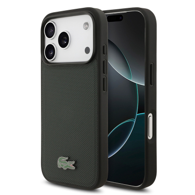 Apple iPhone 18 Pro Case, Lacoste Original Licensed, M-safe Charging Feature, PU Piqué Patterned Cover with Metal Logo. - 1