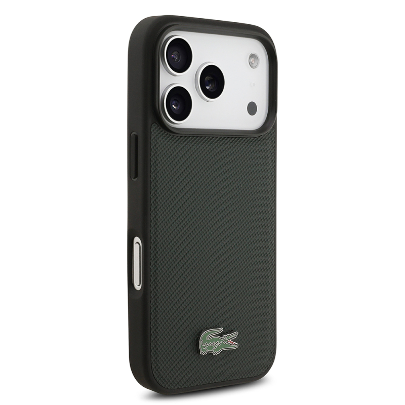 Apple iPhone 18 Pro Case, Lacoste Original Licensed, M-safe Charging Feature, PU Piqué Patterned Cover with Metal Logo. - 9