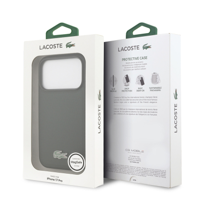 Apple iPhone 18 Pro Case, Lacoste Original Licensed, M-safe Charging Feature, PU Piqué Patterned Cover with Metal Logo. - 13