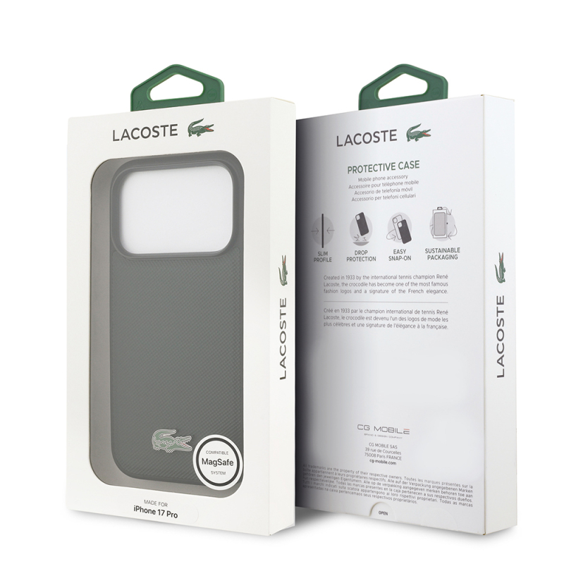 Apple iPhone 18 Pro Case, Lacoste Original Licensed, M-safe Charging Feature, PU Piqué Patterned Cover with Metal Logo. - 13