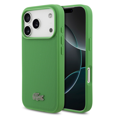Apple iPhone 18 Pro Case, Lacoste Original Licensed, M-safe Charging Feature, PU Piqué Patterned Cover with Metal Logo. - 2