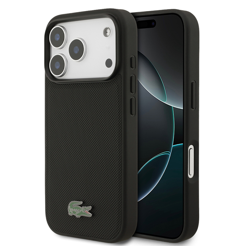 Apple iPhone 18 Pro Case, Lacoste Original Licensed, M-safe Charging Feature, PU Piqué Patterned Cover with Metal Logo. - 3