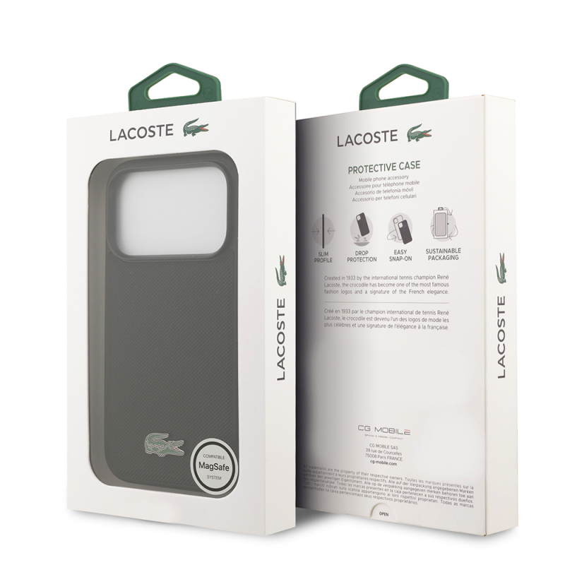 Apple iPhone 18 Pro Case, Lacoste Original Licensed, M-safe Charging Feature, PU Piqué Patterned Cover with Metal Logo. - 27