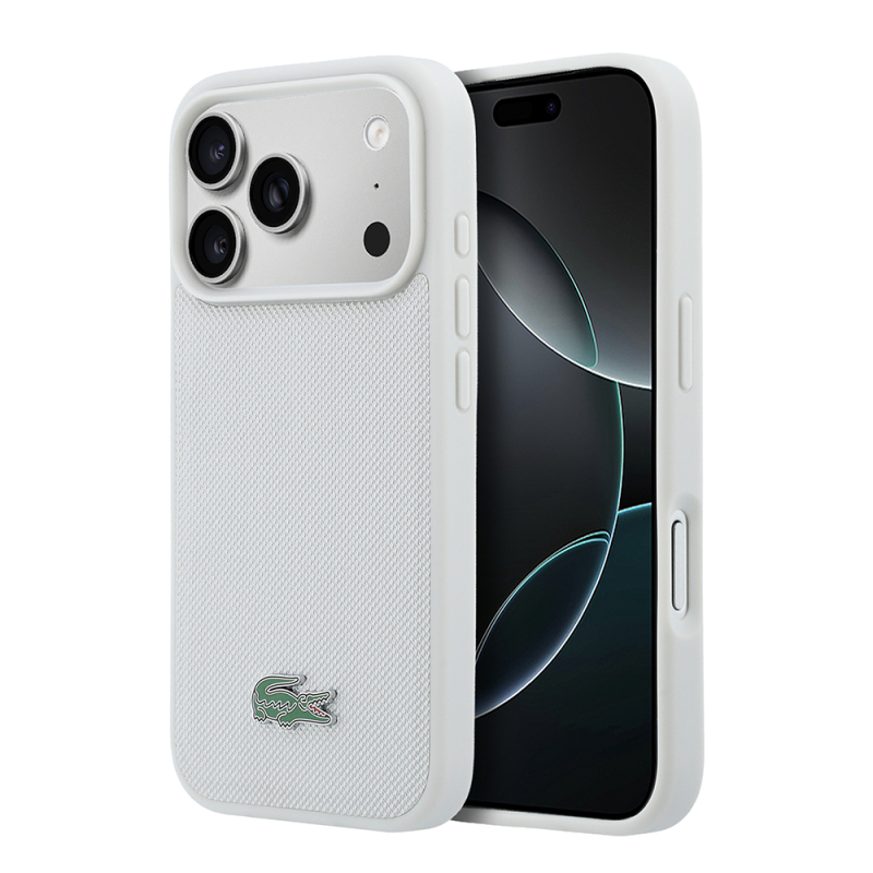 Apple iPhone 18 Pro Case, Lacoste Original Licensed, M-safe Charging Feature, PU Piqué Patterned Cover with Metal Logo. - 5
