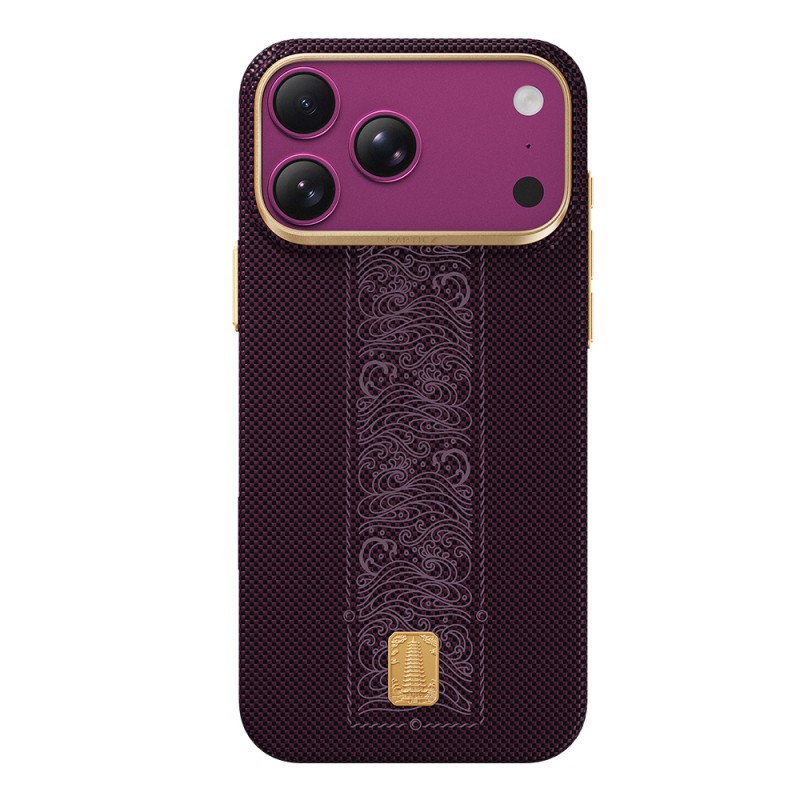 Apple iPhone 18 Pro Case M-safe Charging Enabled Raptic Aramid Skin Rise Series 24K Gold Plated Cover - 2
