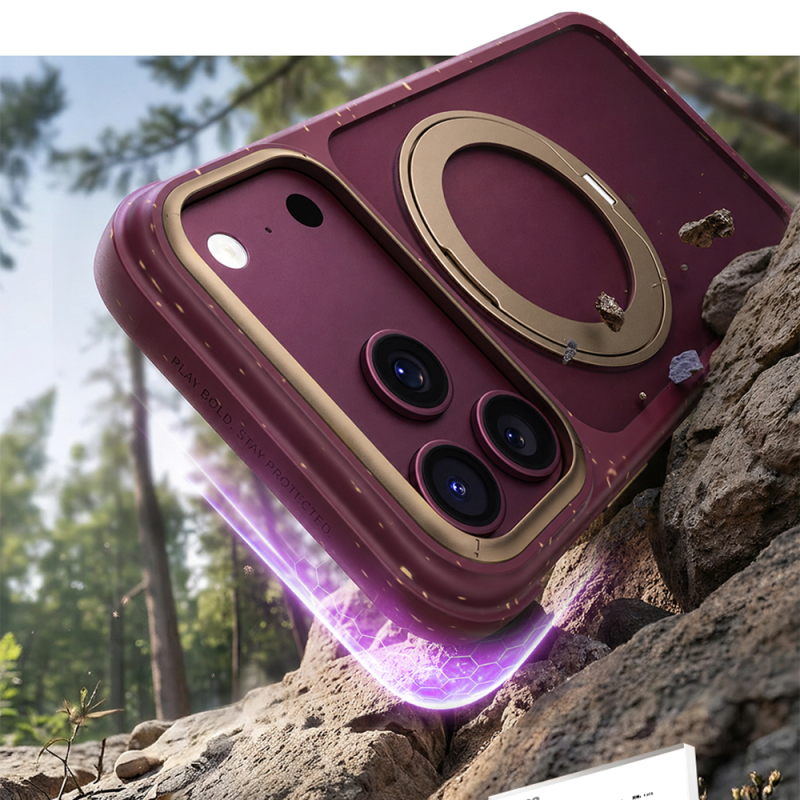Apple iPhone 18 Pro Case M-safe Charging Feature Wiwu AA-203 AeroArmor Ultra Series Airbag Design Stand Cover - 6