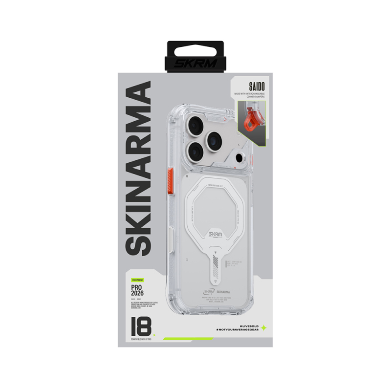 Apple iPhone 18 Pro Case with M-safe Charging Feature, Transparent Airbag Design, Skinarma Saido Mag-Charge Cover - 18