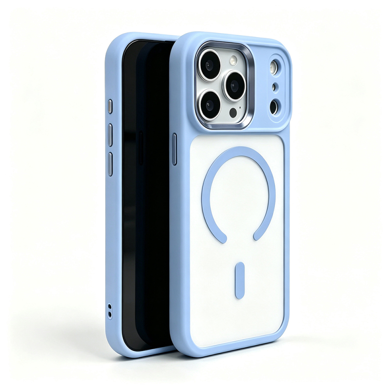 Apple iPhone 18 Pro Case with Wireless Charging - Zore Chrome M-safe Silicone Cover - 17