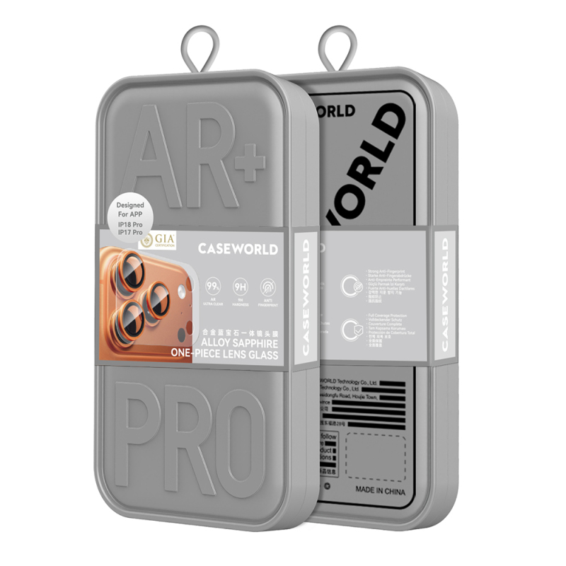 Apple iPhone 18 Pro CaseWorld Alloy Sapphire Safir One-Piece Anti Reflective Safir Kamera Lens Koruyucu - 24