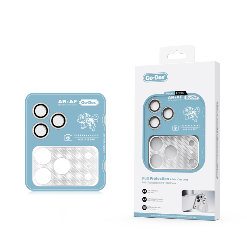 Apple iPhone 18 Pro Go Des FC009 Titanyum Serisi Anti Reflective 2in1 Kamera Lens Koruyucu - 3