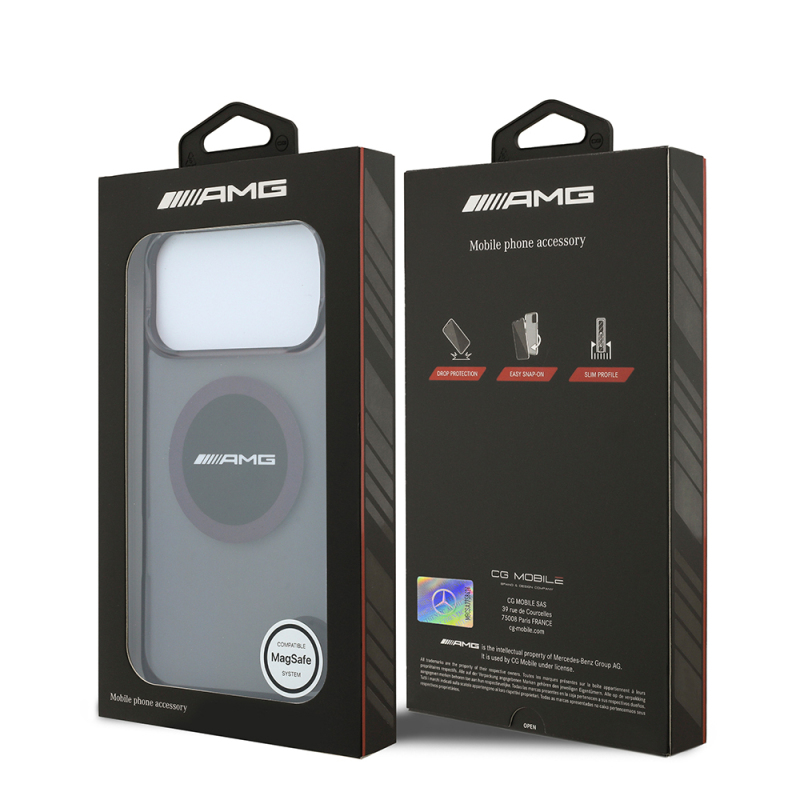 Apple iPhone 18 Pro Kılıf AMG Orjinal Lisanslı M-safe Şarj Özellikli Transparan IML Baskı Logolu Bicolor Block Kapak - 8