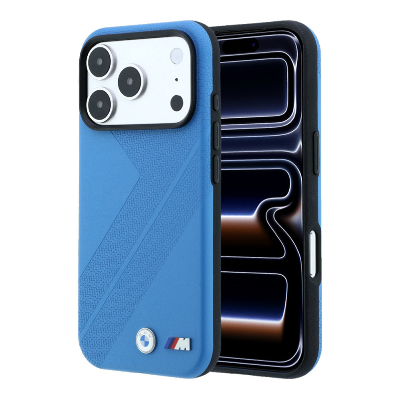 Apple iPhone 18 Pro Kılıf BMW Orjinal Lisanslı M-safe Şarj Özellikli M Logolu Lastik İzi Desenli Kapak - 1