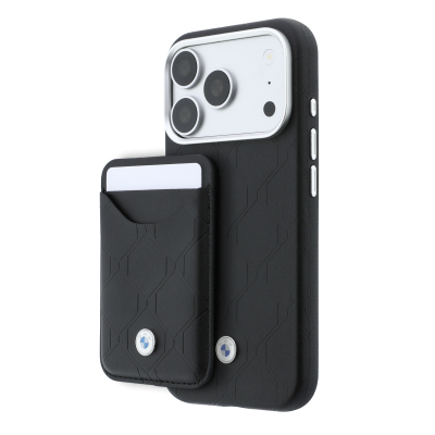 Apple iPhone 18 Pro Kılıf BMW Orjinal Lisanslı M-safe Şarj Özellikli Metal Logolu Kabartmalı Kapitone Deri Kartlıklı Kapak - 1