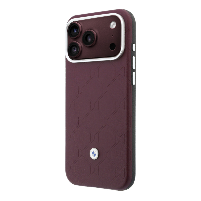 Apple iPhone 18 Pro Kılıf BMW Orjinal Lisanslı M-safe Şarj Özellikli Metal Logolu Kabartmalı Kapitone Deri Kartlıklı Kapak - 14
