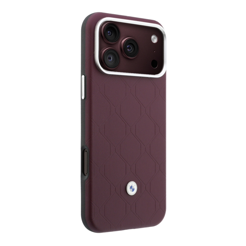 Apple iPhone 18 Pro Kılıf BMW Orjinal Lisanslı M-safe Şarj Özellikli Metal Logolu Kabartmalı Kapitone Deri Kartlıklı Kapak - 16