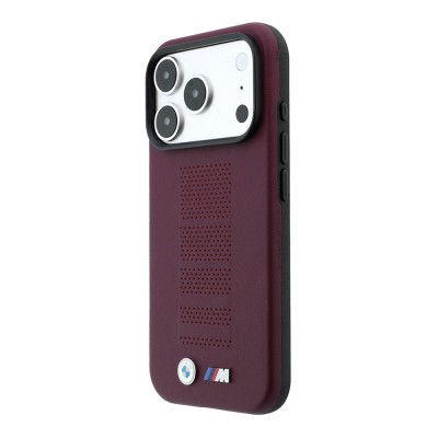 Apple iPhone 18 Pro Kılıf BMW Orjinal Lisanslı M-safe Şarj Özellikli PU Delikli Metal M Logolu Kapak - 2