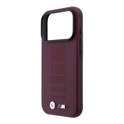 Apple iPhone 18 Pro Kılıf BMW Orjinal Lisanslı M-safe Şarj Özellikli PU Delikli Metal M Logolu Kapak - 6