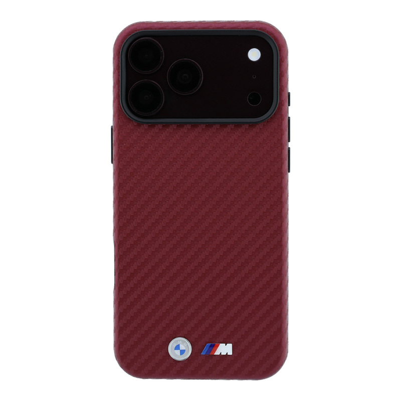Apple iPhone 18 Pro Kılıf BMW Orjinal Lisanslı M-safe Şarj Özellikli PU Karbon Tasarımlı Metal Logolu Kapak - 4