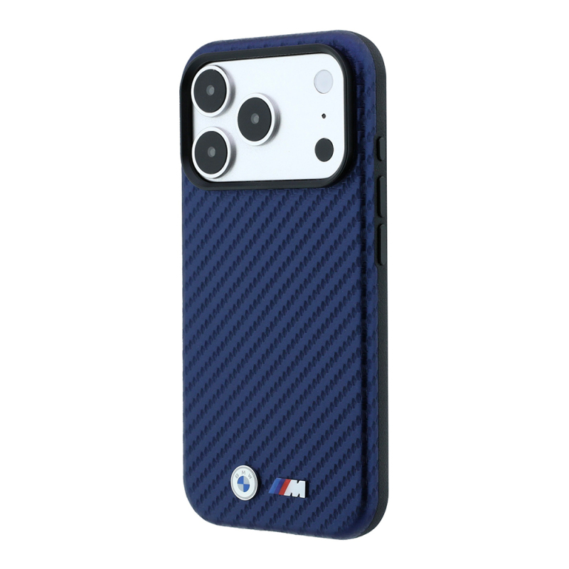 Apple iPhone 18 Pro Kılıf BMW Orjinal Lisanslı M-safe Şarj Özellikli PU Karbon Tasarımlı Metal Logolu Kapak - 16