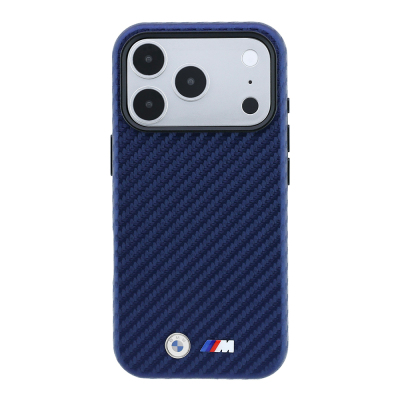 Apple iPhone 18 Pro Kılıf BMW Orjinal Lisanslı M-safe Şarj Özellikli PU Karbon Tasarımlı Metal Logolu Kapak - 17