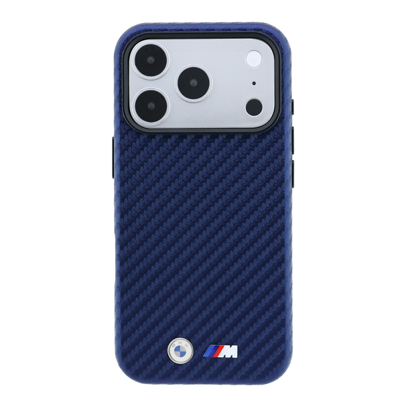 Apple iPhone 18 Pro Kılıf BMW Orjinal Lisanslı M-safe Şarj Özellikli PU Karbon Tasarımlı Metal Logolu Kapak - 17