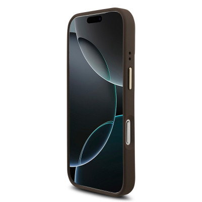 Apple iPhone 18 Pro Kılıf Guess Orjinal Lisanslı Gold Metal Kamera Çerçeveli 4G Desenli Metal Büyük 4G ve Yazı Logolu Kapak - 22