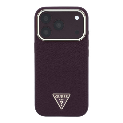 Apple iPhone 18 Pro Kılıf Guess Orjinal Lisanslı M-safe Şarj Özellikli Grained Triangle Kapak - 11