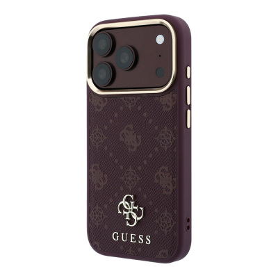 Apple iPhone 18 Pro Kılıf Guess Orjinal Lisanslı M-safe Şarj Özellikli Klasik Yazı ve 4G Logolu PU Deri Peony Kapak - 10