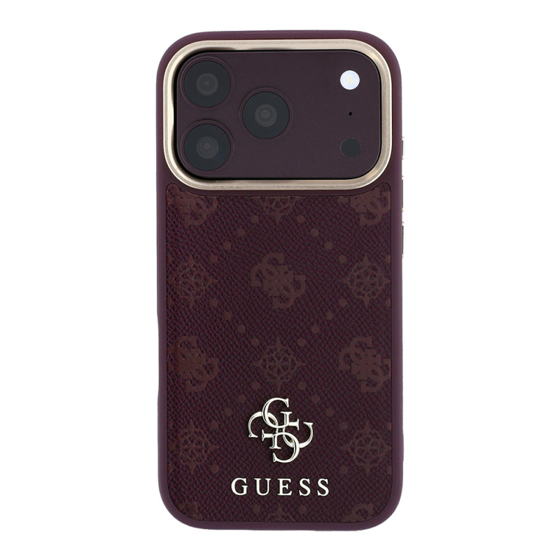 Apple iPhone 18 Pro Kılıf Guess Orjinal Lisanslı M-safe Şarj Özellikli Klasik Yazı ve 4G Logolu PU Deri Peony Kapak - 11