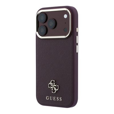 Apple iPhone 18 Pro Kılıf Guess Orjinal Lisanslı M-safe Şarj Özellikli Klasik Yazı ve 4G Logolu PU Deri Saffiano Kapak - 2