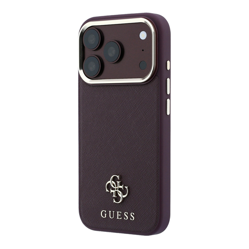 Apple iPhone 18 Pro Kılıf Guess Orjinal Lisanslı M-safe Şarj Özellikli Klasik Yazı ve 4G Logolu PU Deri Saffiano Kapak - 2