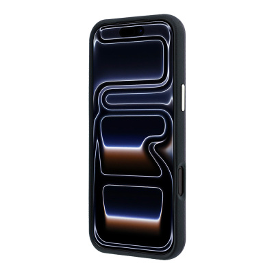 Apple iPhone 18 Pro Kılıf Guess Orjinal Lisanslı M-safe Şarj Özellikli PU Metal Üçgen Logolu Karbon Fiber Kevlar Kapak - 14
