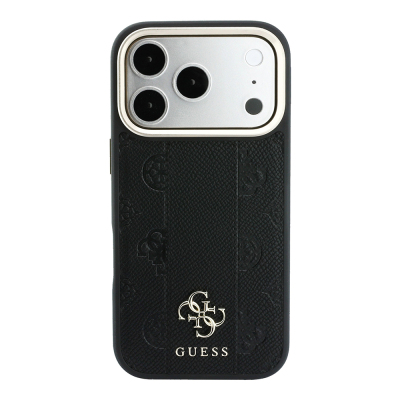 Apple iPhone 18 Pro Kılıf Guess Orjinal Lisanslı M-safe Şarj Özellikli Şeritli Peony 4G ve Yazı Logolu Kapak - 4