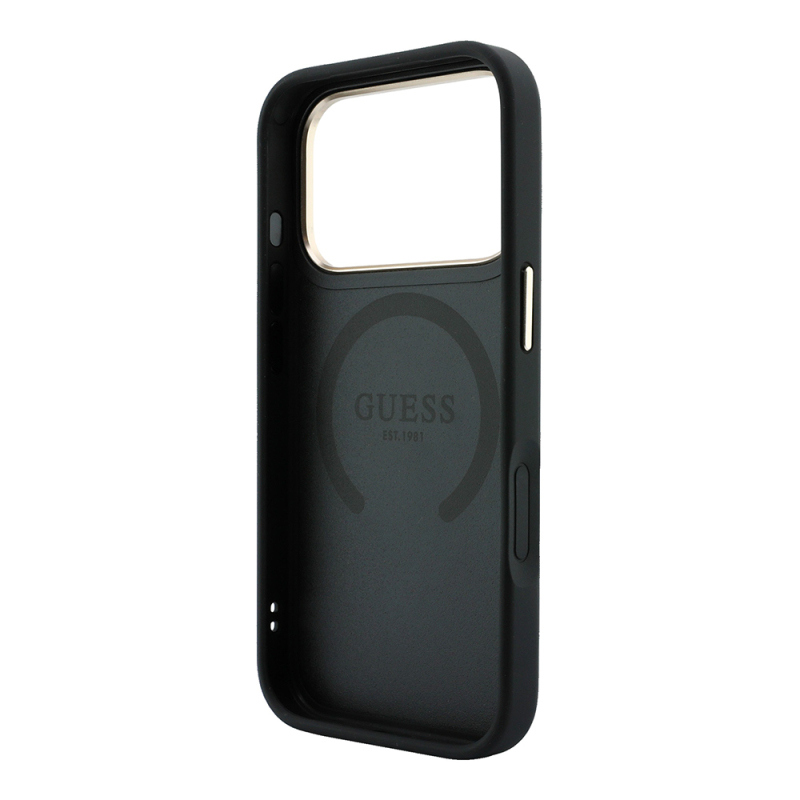Apple iPhone 18 Pro Kılıf Guess Orjinal Lisanslı M-safe Şarj Özellikli Şeritli Peony 4G ve Yazı Logolu Kapak - 8