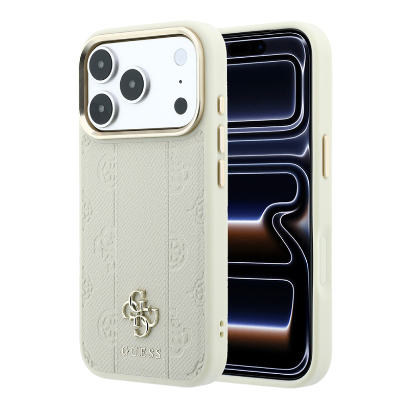 Apple iPhone 18 Pro Kılıf Guess Orjinal Lisanslı M-safe Şarj Özellikli Şeritli Peony 4G ve Yazı Logolu Kapak - 2